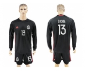 Mexico #13 G.Ochoa Black Long Sleeves Goalkeeper Soccer Country Jersey