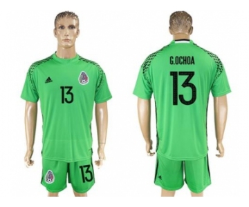 Mexico #13 G.Ochoa Green Goalkeeper Soccer Country Jersey