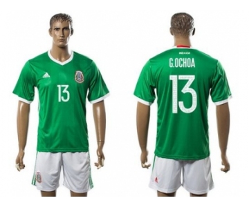 Mexico #13 G.Ochoa Green Home Soccer Country Jersey1