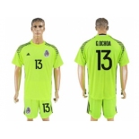 Mexico #13 G.Ochoa Shiny Green Goalkeeper Soccer Country Jersey