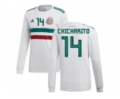 Mexico #14 Chicharito Away Long Sleeves Soccer Country Jersey