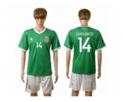 Mexico #14 Chicharito Green Home Soccer Country Jersey1