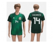 Mexico #14 Chicharito Green Training Soccer Country Jersey