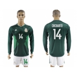 Mexico #14 Chicharito Home Long Sleeves Soccer Country Jersey