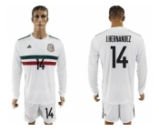 Mexico #14 J.Hernandez Away Long Sleeves Soccer Country Jersey