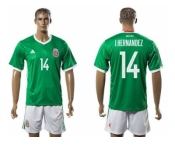 Mexico #14 J.Hernandez Green Home Soccer Country Jersey1