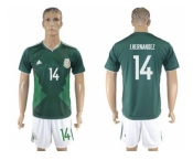 Mexico #14 J.Hernandez Green Home Soccer Country Jersey