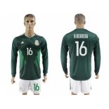 Mexico #16 H.Herrera Home Long Sleeves Soccer Country Jersey