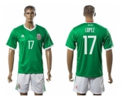 Mexico #17 Lopez Green Home Soccer Country Jersey1