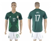 Mexico #17 Lopez Green Home Soccer Country Jersey