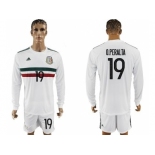 Mexico #19 O.Peralta Away Long Sleeves Soccer Country Jersey