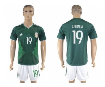 Mexico #19 O.Peralta Green Home Soccer Country Jersey