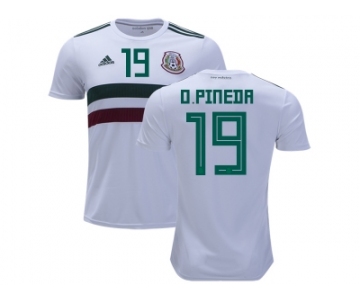 Mexico #19 O.Pineda Away Soccer Country Jersey