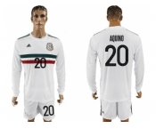 Mexico #20 Aquino Away Long Sleeves Soccer Country Jersey