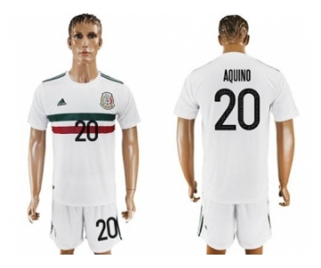 Mexico #20 Aquino Away Soccer Country Jersey