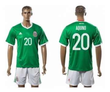 Mexico #20 Aquino Green Home Soccer Country Jersey1