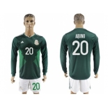 Mexico #20 Aquino Home Long Sleeves Soccer Country Jersey