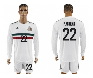 Mexico #22 P.Aguilar Away Long Sleeves Soccer Country Jersey