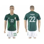 Mexico #22 P.Aguilar Green Home Soccer Country Jersey