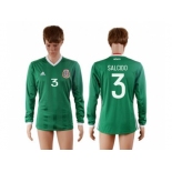 Mexico #3 Salcido Home Long Sleeves Soccer Country Jersey