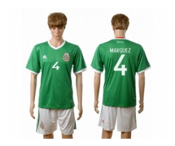 Mexico #4 Marquez Green Home Soccer Country Jersey