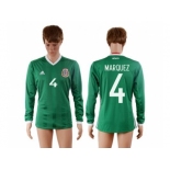 Mexico #4 Marquez Home Long Sleeves Soccer Country Jersey