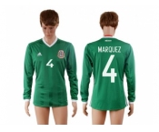 Mexico #4 Marquez Home Long Sleeves Soccer Country Jersey