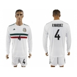 Mexico #4 R.Marquez Away Long Sleeves Soccer Country Jersey