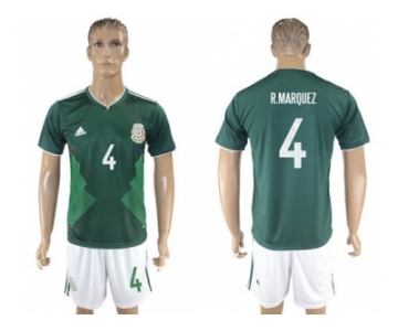 Mexico #4 R.Marquez Green Home Soccer Country Jersey