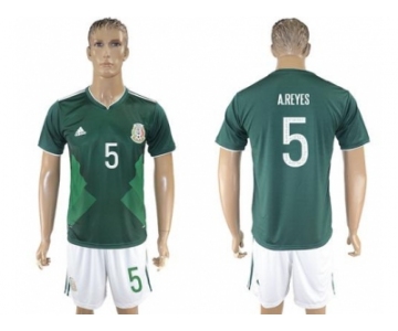 Mexico #5 A.Reyes Green Home Soccer Country Jersey