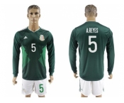 Mexico #5 A.Reyes Home Long Sleeves Soccer Country Jersey