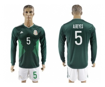 Mexico #5 A.Reyes Home Long Sleeves Soccer Country Jersey