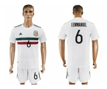 Mexico #6 J.Emmanuel Away Soccer Country Jersey