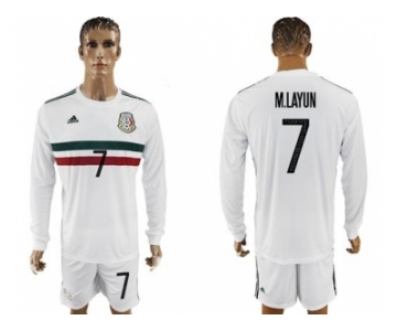 Mexico #7 M.Layun Away Long Sleeves Soccer Country Jersey