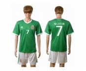 Mexico #7 M.Layun Green Home Soccer Country Jersey1