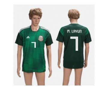 Mexico #7 M.Layun Green Training Soccer Country Jersey