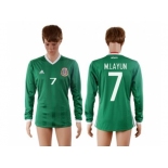 Mexico #7 M.Layun Home Long Sleeves Soccer Country Jersey1