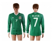 Mexico #7 M.Layun Home Long Sleeves Soccer Country Jersey1