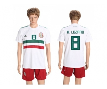 Mexico #8 H.Lozano Away Soccer Country Jersey