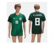 Mexico #8 H.Lozano Green Training Soccer Country Jersey