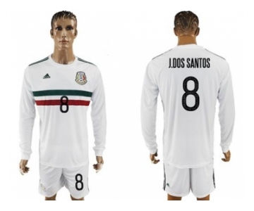 Mexico #8 J.Dos Santos Away Long Sleeves Soccer Country Jersey