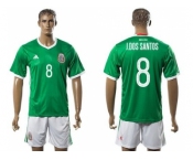 Mexico #8 J.Dos Santos Green Home Soccer Country Jersey1