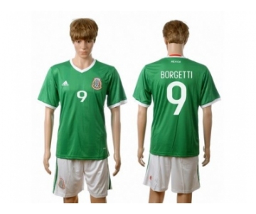 Mexico #9 Borgetti Green Home Soccer Country Jersey