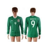 Mexico #9 Borgetti Home Long Sleeves Soccer Country Jersey