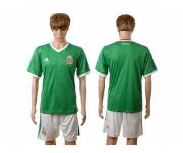 Mexico Blank Green Home Soccer Country Jersey2