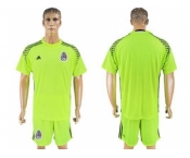 Mexico Blank Shiny Green Goalkeeper Soccer Country Jersey