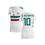 Women Mexico #10 G.Dos Santos Away Soccer Country Jersey