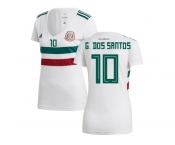 Women Mexico #10 G.Dos Santos Away Soccer Country Jersey