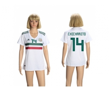 Women Mexico #14 Chicharito Away Soccer Country Jersey