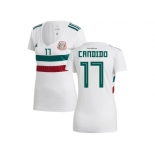 Women Mexico #17 Candido Away Soccer Country Jersey